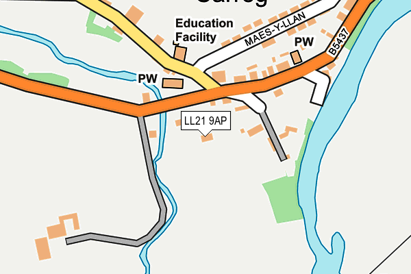 LL21 9AP map - OS OpenMap – Local (Ordnance Survey)