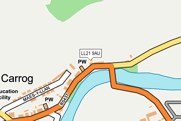 LL21 9AU map - OS OpenMap – Local (Ordnance Survey)