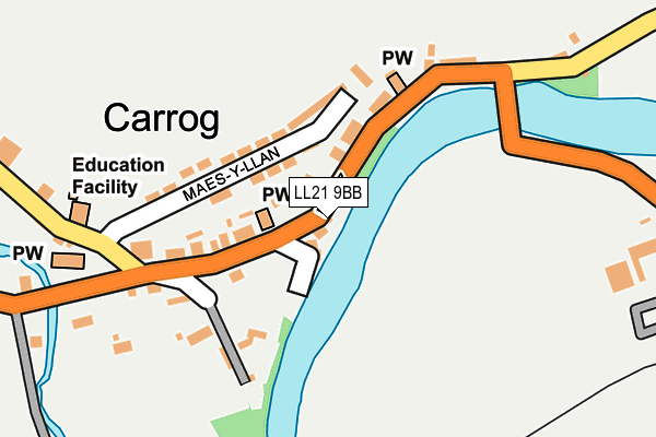 LL21 9BB map - OS OpenMap – Local (Ordnance Survey)