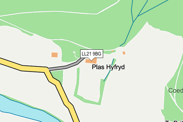 LL21 9BG map - OS OpenMap – Local (Ordnance Survey)