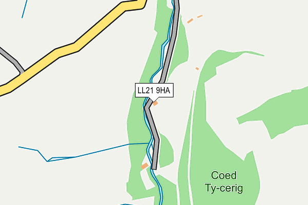 LL21 9HA map - OS OpenMap – Local (Ordnance Survey)