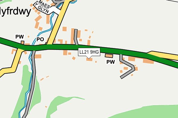 LL21 9HG map - OS OpenMap – Local (Ordnance Survey)