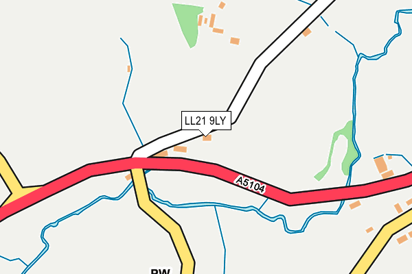 LL21 9LY map - OS OpenMap – Local (Ordnance Survey)