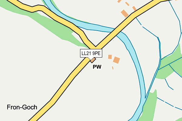 LL21 9PE map - OS OpenMap – Local (Ordnance Survey)
