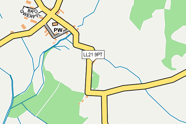 LL21 9PT map - OS OpenMap – Local (Ordnance Survey)