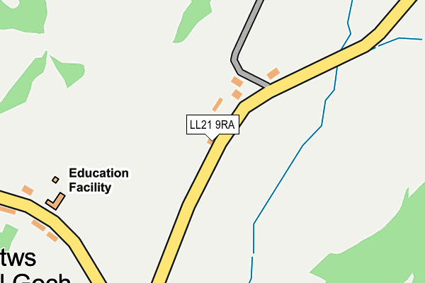 LL21 9RA map - OS OpenMap – Local (Ordnance Survey)