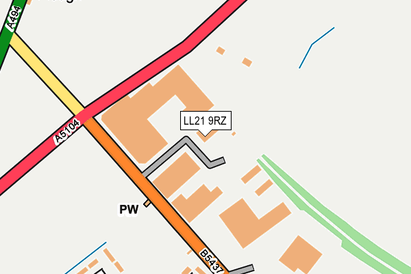 LL21 9RZ map - OS OpenMap – Local (Ordnance Survey)