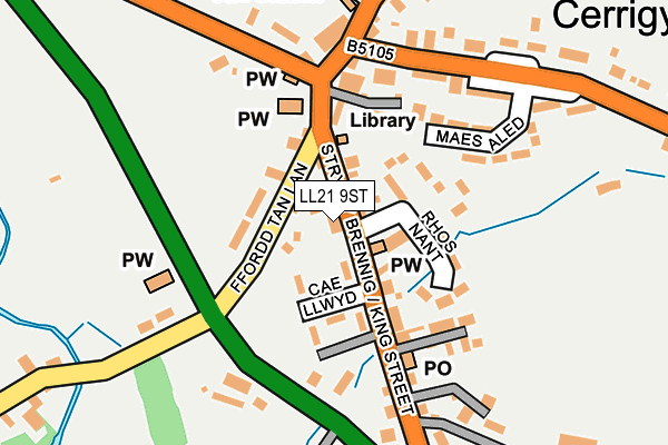 LL21 9ST map - OS OpenMap – Local (Ordnance Survey)