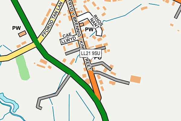LL21 9SU map - OS OpenMap – Local (Ordnance Survey)
