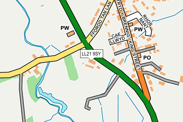 LL21 9SY map - OS OpenMap – Local (Ordnance Survey)