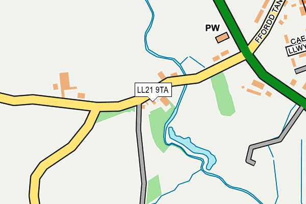 LL21 9TA map - OS OpenMap – Local (Ordnance Survey)