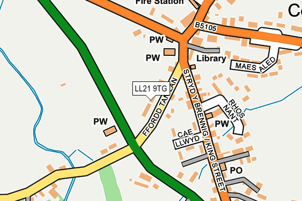 LL21 9TG map - OS OpenMap – Local (Ordnance Survey)