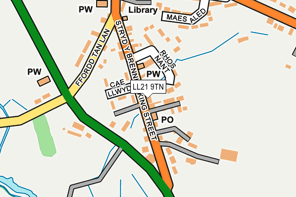 LL21 9TN map - OS OpenMap – Local (Ordnance Survey)