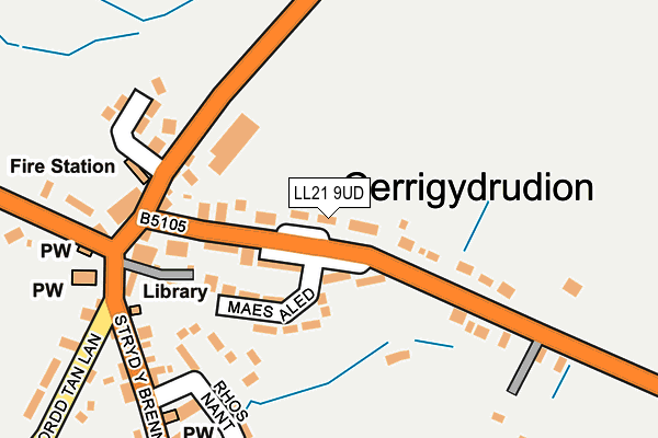 LL21 9UD map - OS OpenMap – Local (Ordnance Survey)