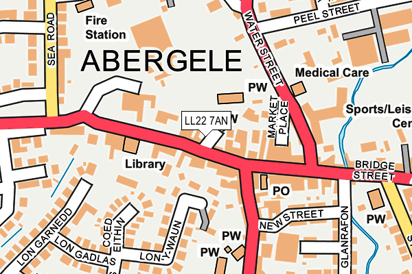 LL22 7AN map - OS OpenMap – Local (Ordnance Survey)