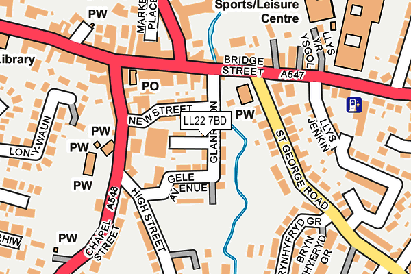 LL22 7BD map - OS OpenMap – Local (Ordnance Survey)