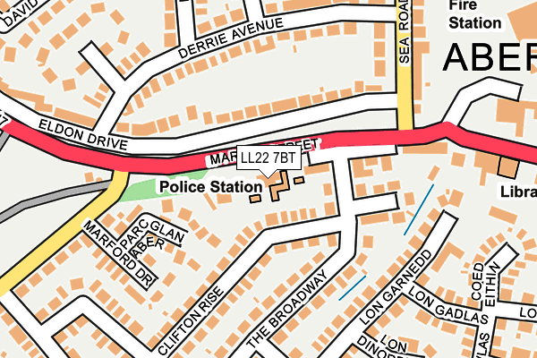 LL22 7BT map - OS OpenMap – Local (Ordnance Survey)