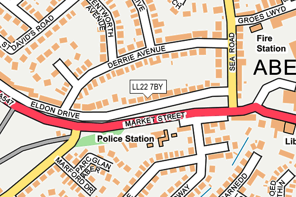 LL22 7BY map - OS OpenMap – Local (Ordnance Survey)