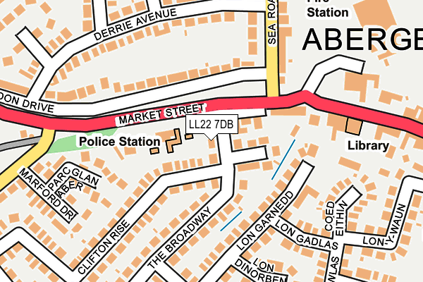 LL22 7DB map - OS OpenMap – Local (Ordnance Survey)