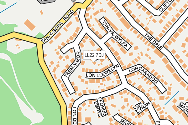 LL22 7DJ map - OS OpenMap – Local (Ordnance Survey)