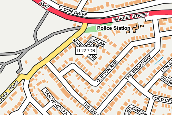 LL22 7DR map - OS OpenMap – Local (Ordnance Survey)