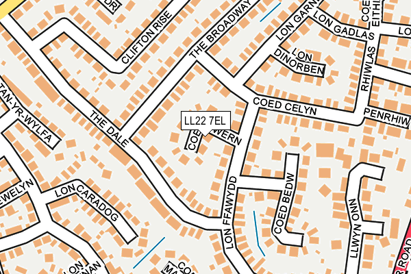 LL22 7EL map - OS OpenMap – Local (Ordnance Survey)