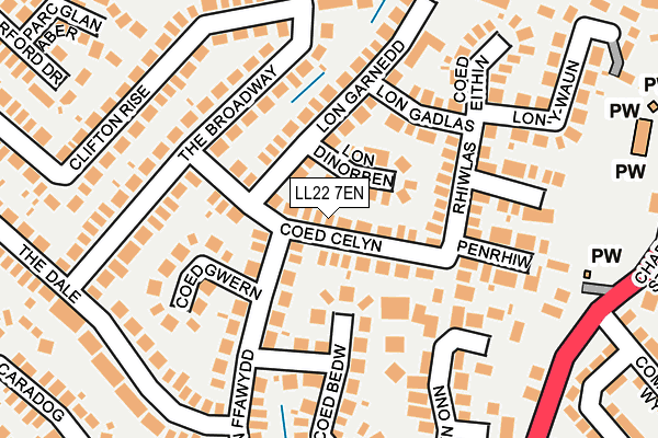 LL22 7EN map - OS OpenMap – Local (Ordnance Survey)