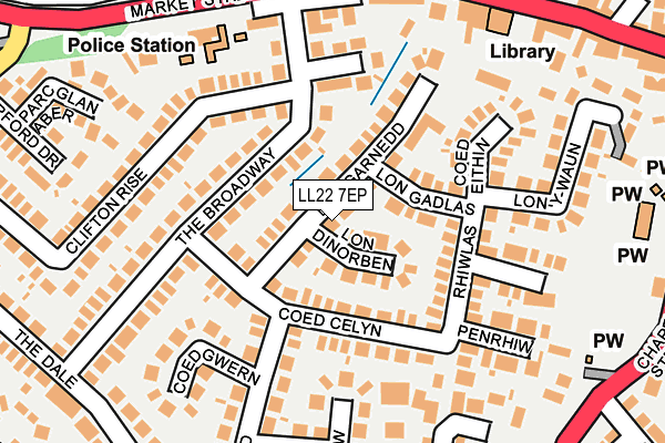 LL22 7EP map - OS OpenMap – Local (Ordnance Survey)