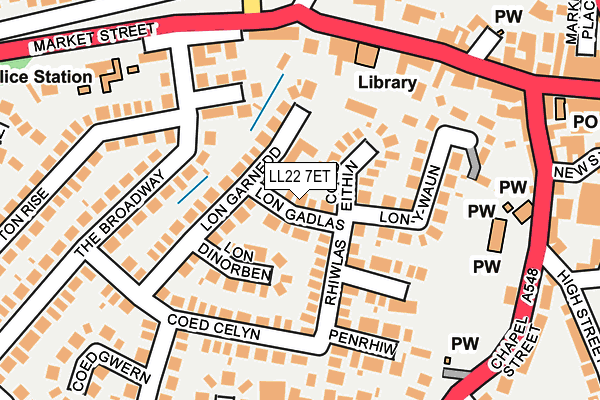 LL22 7ET map - OS OpenMap – Local (Ordnance Survey)