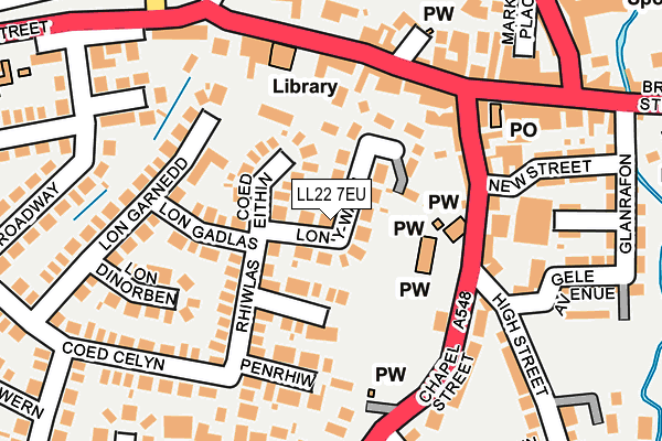 LL22 7EU map - OS OpenMap – Local (Ordnance Survey)