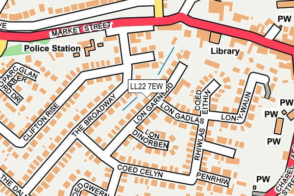 LL22 7EW map - OS OpenMap – Local (Ordnance Survey)