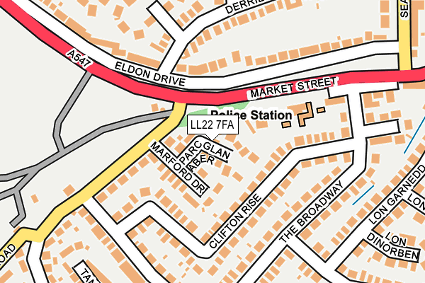 LL22 7FA map - OS OpenMap – Local (Ordnance Survey)