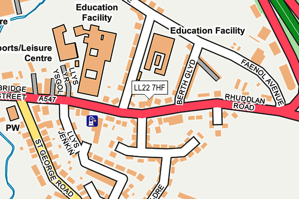 LL22 7HF map - OS OpenMap – Local (Ordnance Survey)