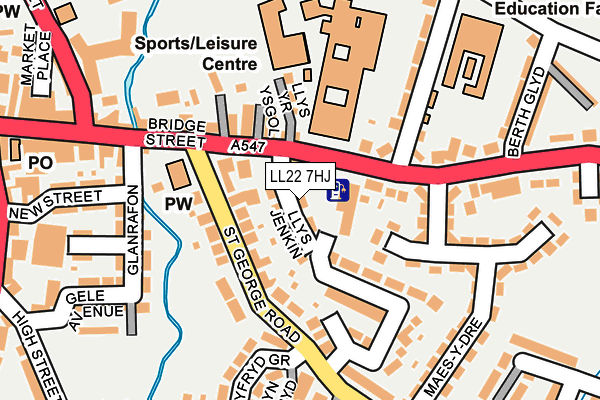 LL22 7HJ map - OS OpenMap – Local (Ordnance Survey)