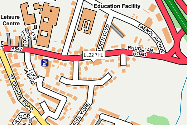 LL22 7HL map - OS OpenMap – Local (Ordnance Survey)
