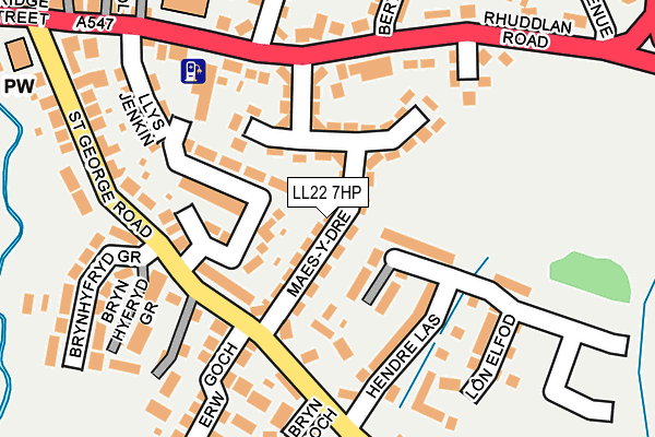 LL22 7HP map - OS OpenMap – Local (Ordnance Survey)