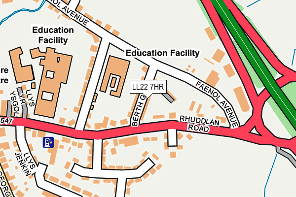LL22 7HR map - OS OpenMap – Local (Ordnance Survey)