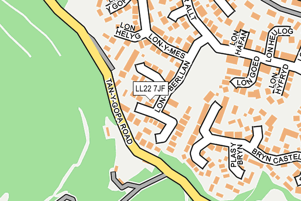 LL22 7JF map - OS OpenMap – Local (Ordnance Survey)