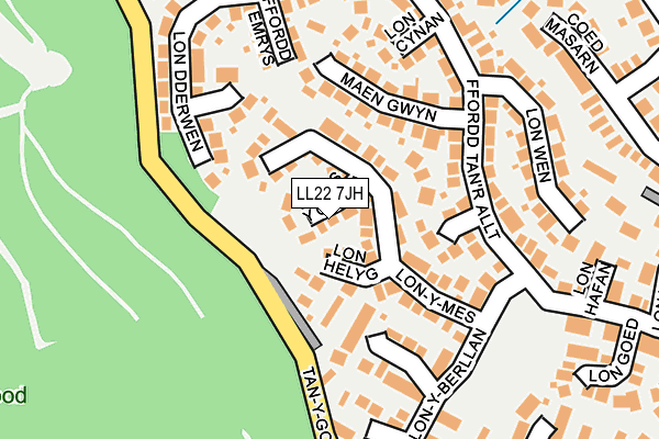 LL22 7JH map - OS OpenMap – Local (Ordnance Survey)