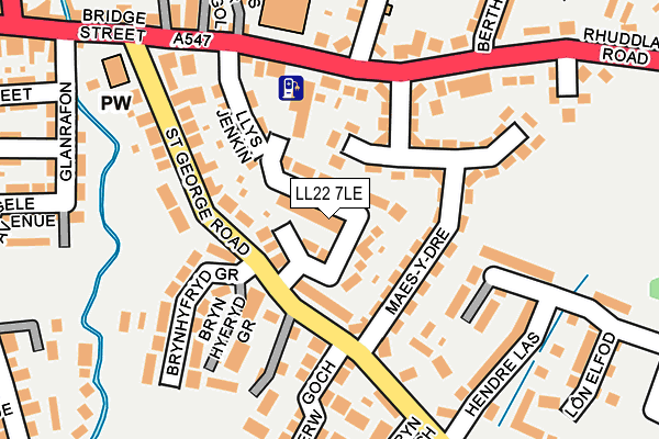 LL22 7LE map - OS OpenMap – Local (Ordnance Survey)