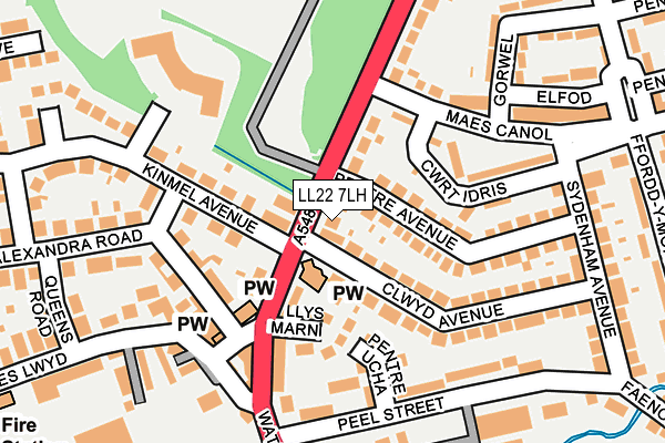 LL22 7LH map - OS OpenMap – Local (Ordnance Survey)