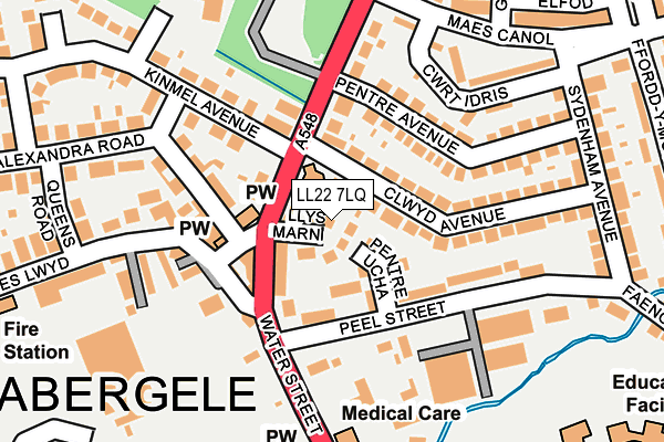 LL22 7LQ map - OS OpenMap – Local (Ordnance Survey)