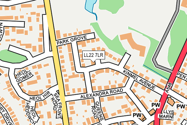 LL22 7LR map - OS OpenMap – Local (Ordnance Survey)