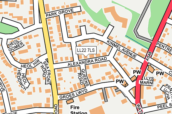 LL22 7LS map - OS OpenMap – Local (Ordnance Survey)