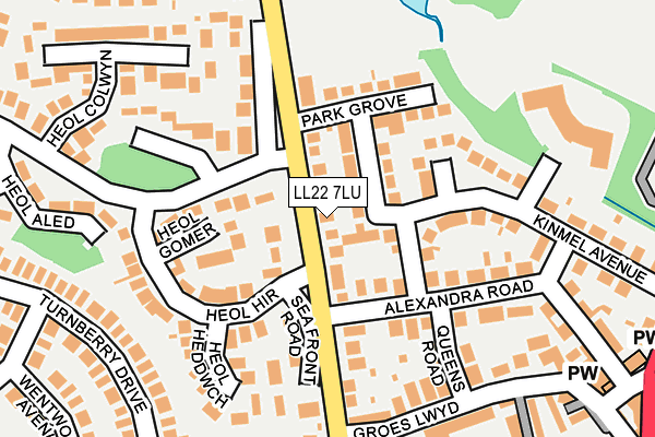 LL22 7LU map - OS OpenMap – Local (Ordnance Survey)