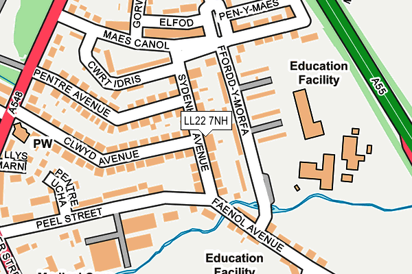 LL22 7NH map - OS OpenMap – Local (Ordnance Survey)