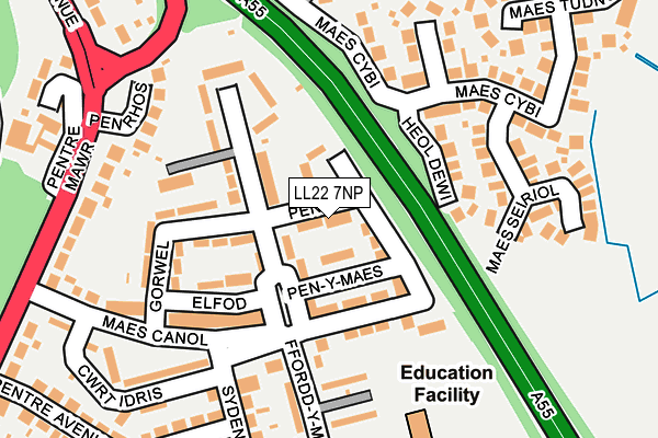 LL22 7NP map - OS OpenMap – Local (Ordnance Survey)