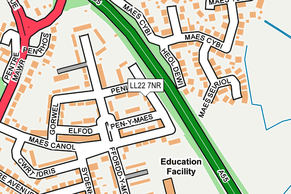 LL22 7NR map - OS OpenMap – Local (Ordnance Survey)