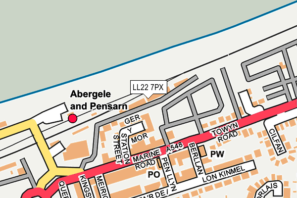 LL22 7PX map - OS OpenMap – Local (Ordnance Survey)