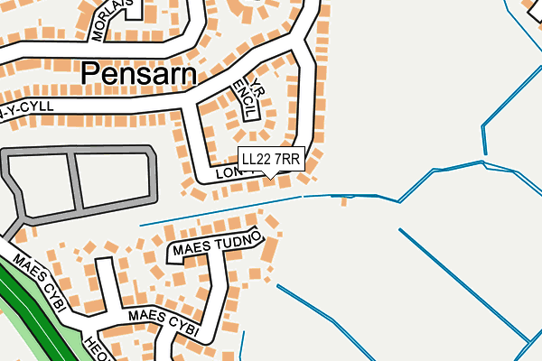 LL22 7RR map - OS OpenMap – Local (Ordnance Survey)